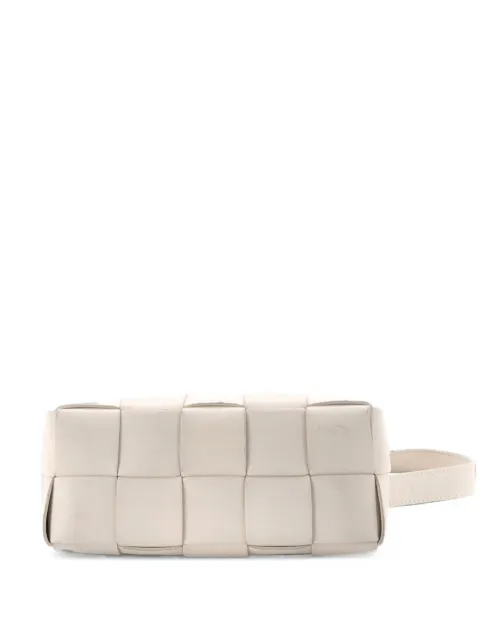 Bottega Veneta Pre-Owned Brick Cassette Maxi Intrecciato Leather Small shoulder bag White YSJEZN8JOCIA6EWH