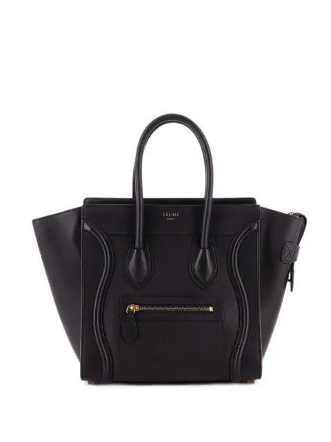 Celine Pre-Owned Luggage Bag Smooth Leather Micro tote bag Black XNAO720AA9PX9QWS