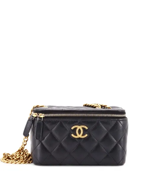 CHANEL Pre-Owned All Slide Long Vanity Case with Chain Quilted Lambskin Small crossbody bag Black WQMRCIFKCVCST2OG