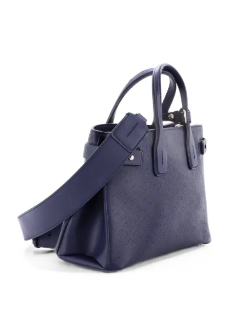 Burberry Pre-Owned Banner NM Perforated Leather Small tote bag Blue X4RR5PTMCL4TSA2F