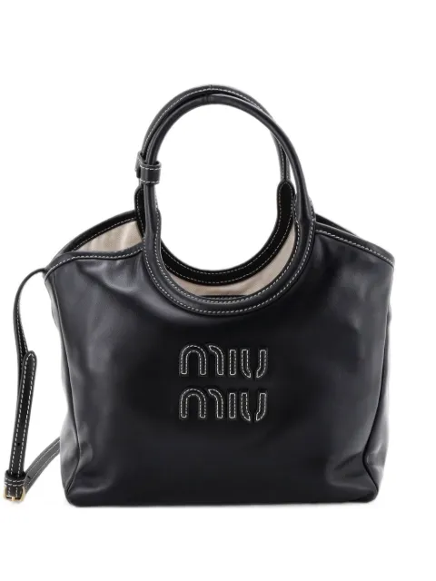 Miu Miu Pre-Owned Ivy Tote Bag Leather Small shoulder bag Black X9ZC2PYD0X3R7JTP