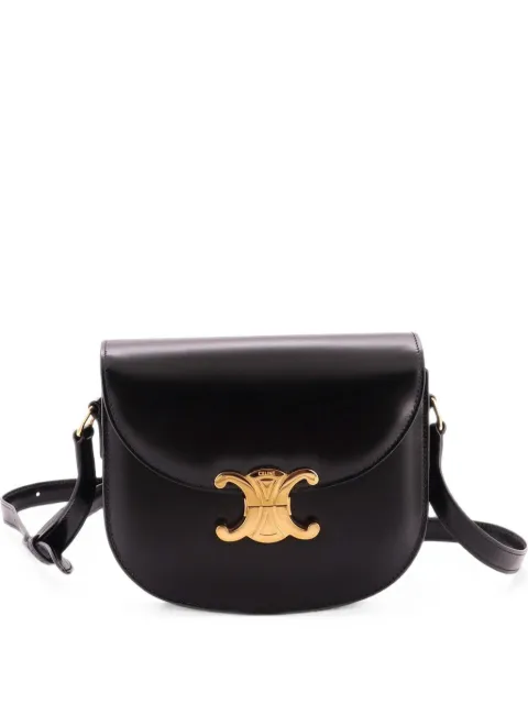 Celine Pre-Owned Triomphe Besace Clea Flap Bag Leather shoulder bag Black Q14KCERJIDP5GVEQ