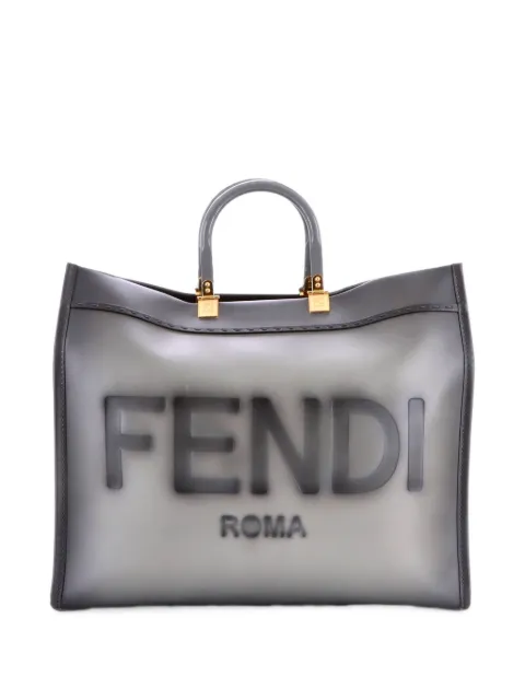 Fendi Pre-Owned Sunshine Shopper Leather Large tote bag Grey Q9N60D1W0DX5CHHN