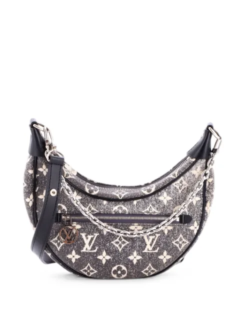 Louis Vuitton Pre-Owned Loop Handbag Monogram Jacquard Denim hobo bag Black PVURN6WNZTBR5XR0