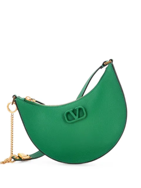 Valentino Garavani Pre-Owned VLogo Leather Mini hobo bag Green PYVDXI6C0EUEQUJ2