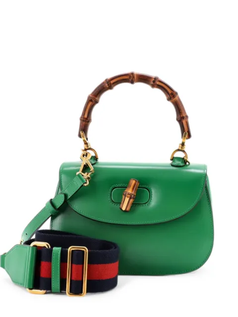 Gucci Pre-Owned Bamboo 1947 Top Handle Bag Leather Small satchel Green W27MEC2F86KSACAT