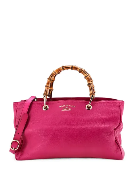 Gucci Pre-Owned Bamboo Shopper Leather Medium tote bag Pink PDQUO153JY02DKWG
