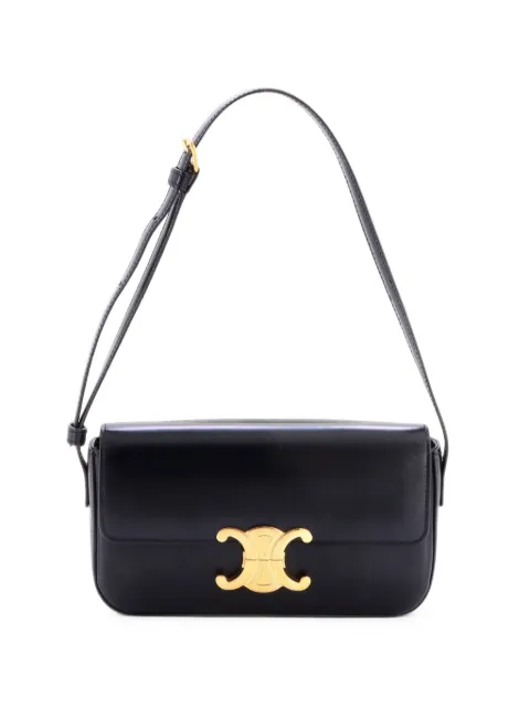 Celine Pre-Owned Triomphe East-West Smooth Calfskin shoulder bag Black H25G44DHRGCJ49UV