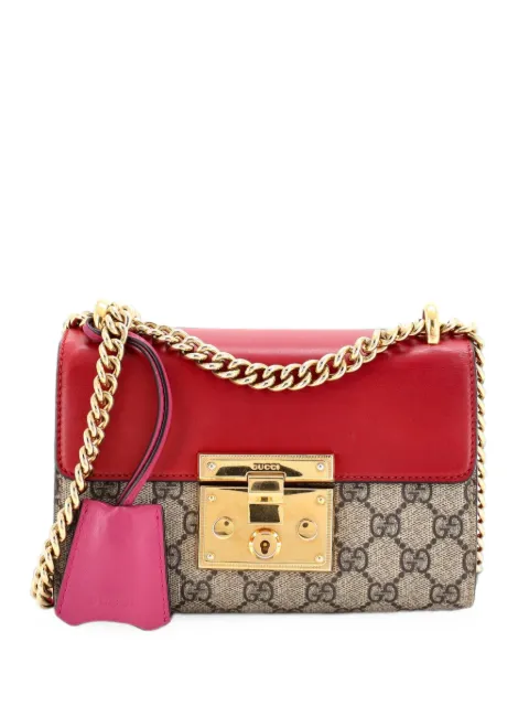 Gucci Pre-Owned Padlock Shoulder Bag GG Coated Canvas and Leather Small crossbody bag Brown ORB80BQZ27FI8VBT