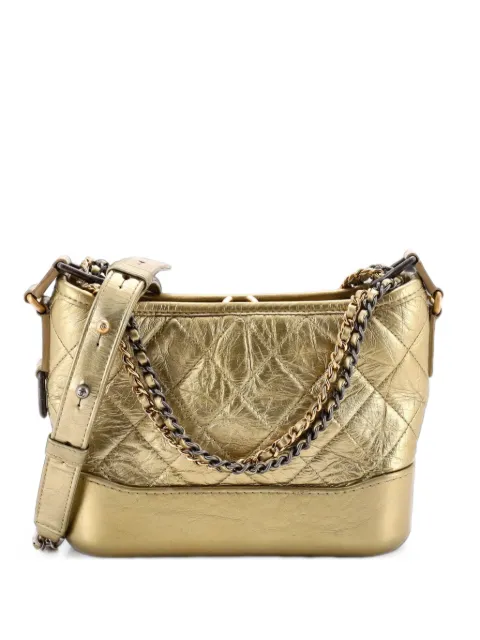 CHANEL Pre-Owned Gabrielle Quilted Metallic Aged Calfskin Small hobo bag Gold O7YJUZRS7B9ROKEV