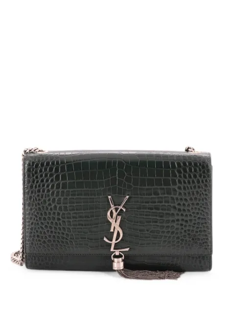 Saint Laurent Pre-Owned Classic Monogram Tassel Crocodile Embossed Leather Medium crossbody bag Green IKVP9ZOQPRIQN9KY