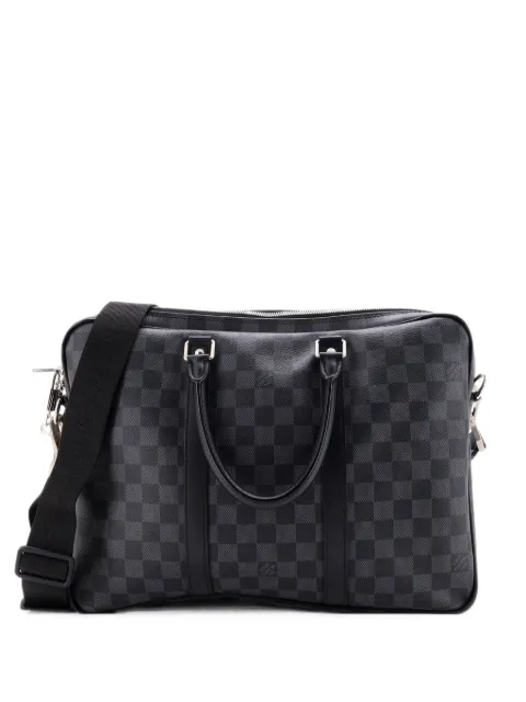 Louis Vuitton Pre-Owned Porte-Documents Voyage Briefcase Damier Graphite PM business bag Black RJETODR6M1D5MR5S