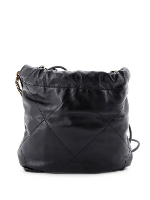 CHANEL Pre-Owned 22 Chain Hobo Quilted Calfskin Mini crossbody bag Black 6YDLGOZPX577Q3DO
