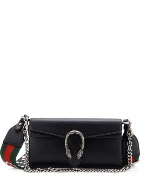 Gucci Pre-Owned Dionysus East-West Flap Bag Leather Small shoulder bag Black AGK5BHOBQVO3QHJD
