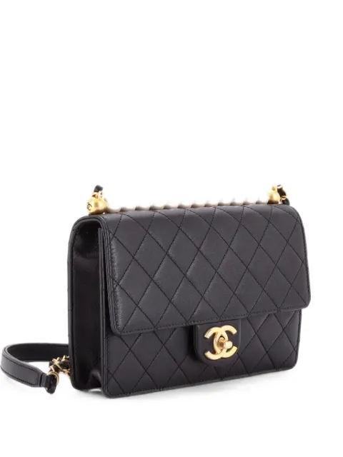 CHANEL Pre-Owned Chic Pearls Flap Bag Quilted Lambskin Small shoulder bag Black 5HFJVU2L5A2BXF70