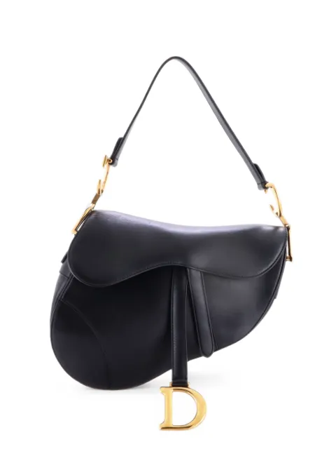Christian Dior Pre-Owned Saddle Handbag Leather Medium shoulder bag Black 3XZDQWZN1JWR0LC2