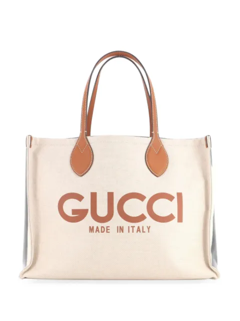 Gucci Pre-Owned Logo Shopper Printed Canvas Medium tote bag Neutrals 0DBQZUIG65UXZUKC