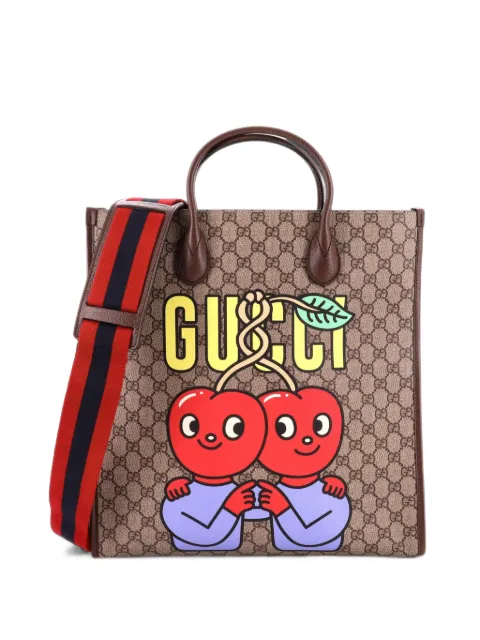 Gucci Pre-Owned Interlocking G Patch Convertible Printed GG Coated Canvas Large tote bag Brown 0F7K5KPCICOVFYNN