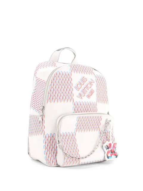 Louis Vuitton Pre-Owned Racer Limited Edition Damier Spray Leather backpack White 9EZ9PQ1CPTCY3I71