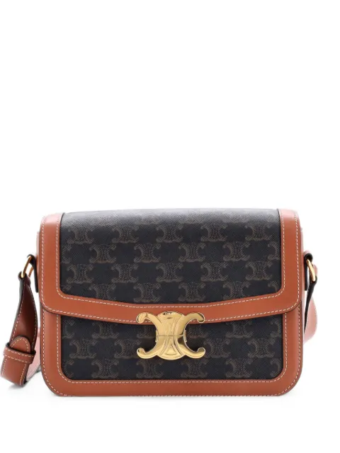 Celine Pre-Owned Triomphe Triomphe Coated Canvas Medium shoulder bag Brown 18XPQQS5F7R69YJK