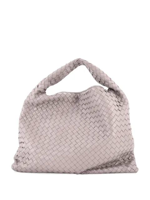Bottega Veneta Pre-Owned Hop Intrecciato Leather Large hobo bag Grey 0Y9BB85SKNZ2Q4BV