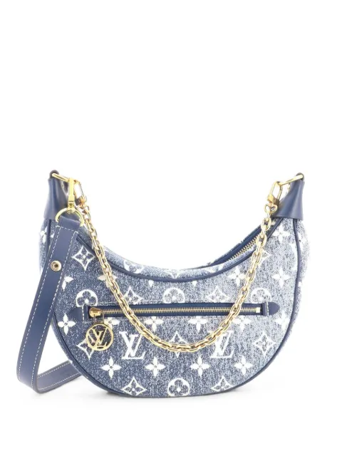 Louis Vuitton Pre-Owned Loop Handbag Monogram Jacquard Denim hobo bag Blue 12XDRTCAYYSVFBVE