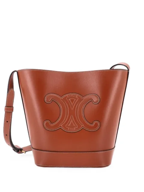 Celine Pre-Owned Cuir Triomphe Leather Small bucket bag Brown 24A2LKOC0DGAQFIB