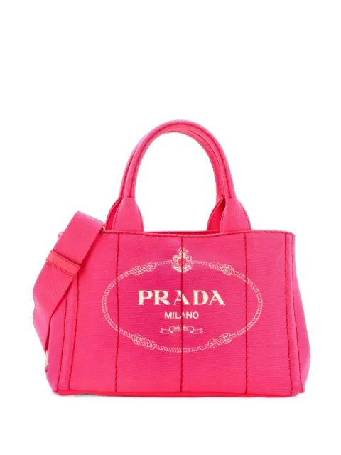 Prada Pre-Owned Canapa Convertible Canvas Mini tote bag Pink 00JX9F32Q89VL0MG
