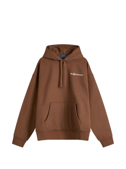 Polo Ralph Lauren logo-embroidered drawstring hoodie Brown 710961135001