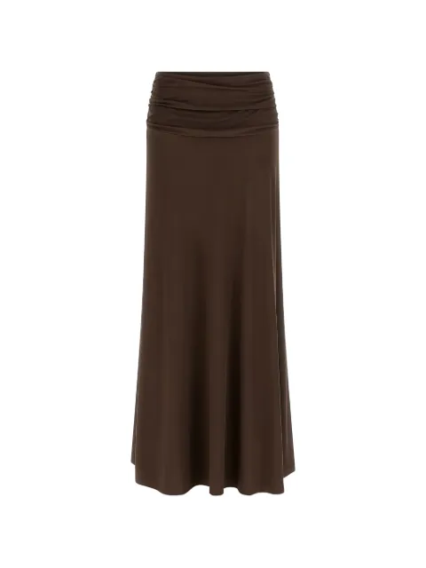 GUESS USA Milena ruched-waistband long skirt Brown W6RD58KAQL2