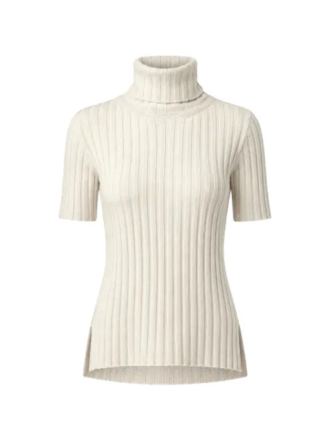 Liviana Conti ribbed-knit roll-neck sweater White F4WC02