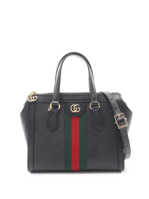 Gucci Pre-Owned 2000-2015 Small Leather Web Ophidia satchel Black V8TP64GX7E8LOEB7