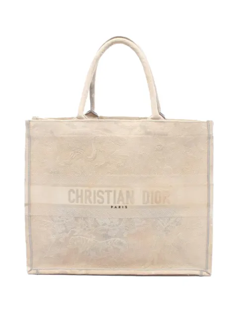 Christian Dior Pre-Owned 2000-2026 Large Canvas Embroidered Dioriviera Toile De Jouy Book tote bag Neutrals Y6KF4WN1V6W0SCCF