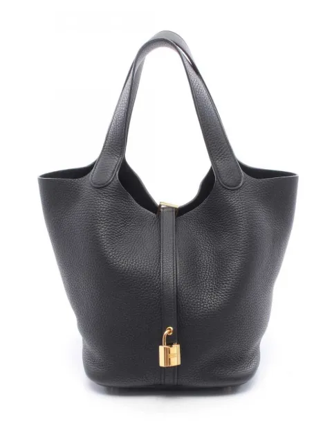 Hermès Pre-Owned 2022 Clemence Picotin Lock 22 handbag Black O6TPGD4RNUTZD5YH