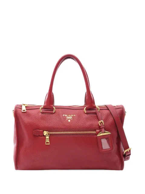 Prada Pre-Owned 2013-2026 Vitello Daino Zip Top satchel Red 2U1QR3XEEW71VIHV