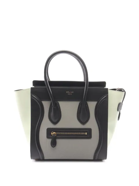 Celine Pre-Owned 2000-2026 Micro Tricolor Leather Luggage Tote handbag Grey KJOHMT563S48NH4M
