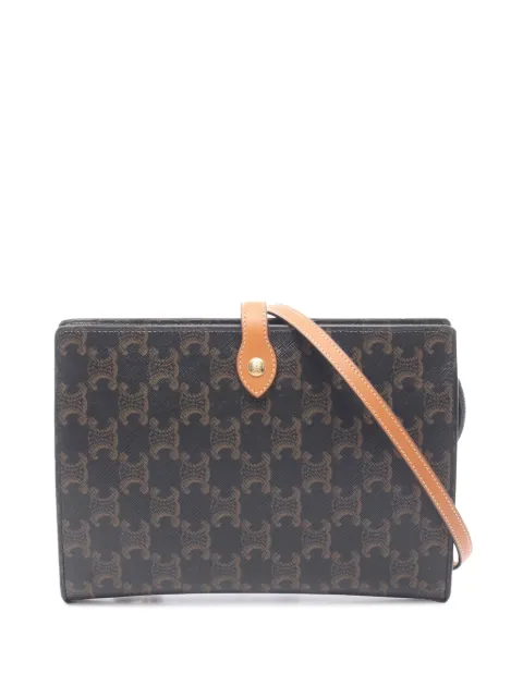 Celine Pre-Owned 2015-2026 Small Triomphe Coated Canvas Notebook crossbody bag Black 8970L3JWKY8QKU3P