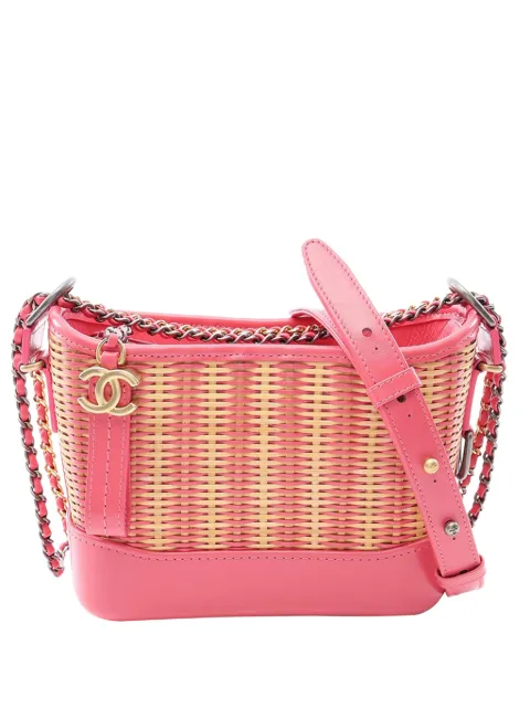 CHANEL Pre-Owned 2019 Small Rattan Gabrielle crossbody bag Pink W1X2I71N43Y6AZN7