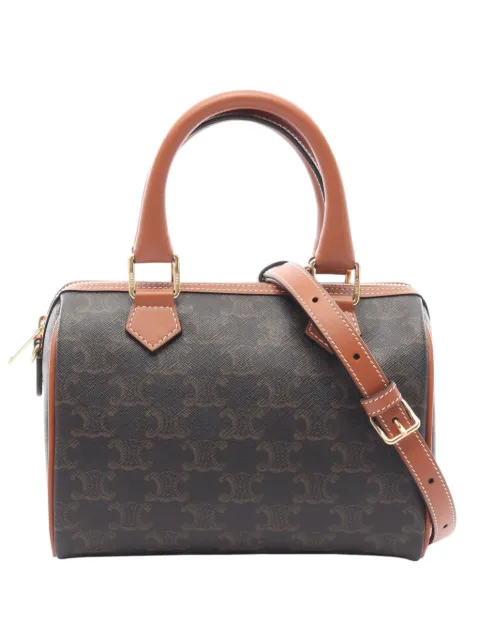 Celine Pre-Owned 2000-2026 Small Triomphe Coated Canvas Boston Bag satchel Brown H0WGCDWPDVB49557