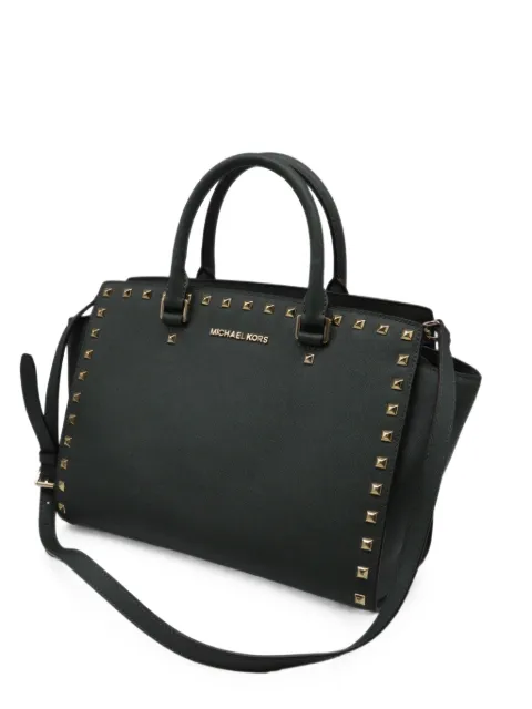 Michael Kors Vintage Selma studded satchel bag Green RFCPUUSBA787887W