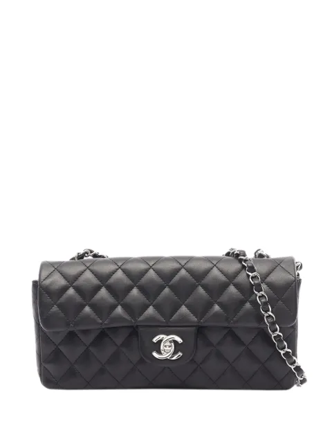 CHANEL Pre-Owned 2005-2006 CC Quilted Lambskin East West Flap shoulder bag Black LOTM1V9HUTM4DDVO