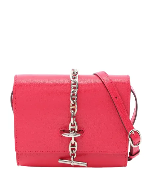 Hermès Pre-Owned 2023 Chevre MysoreChaine d'Ancre Compact Wallet crossbody bag Pink 1VWBGBVG1G3A0YQR