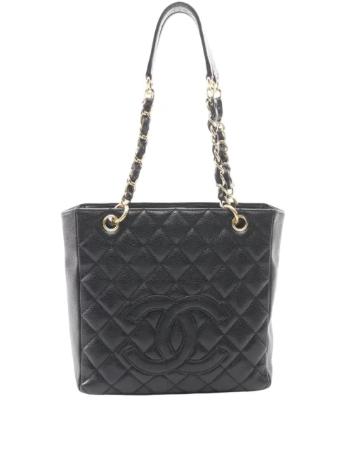 CHANEL Pre-Owned 2008-2009 Caviar Petite Shopping tote bag Black QXC338R3TBP21Q5G