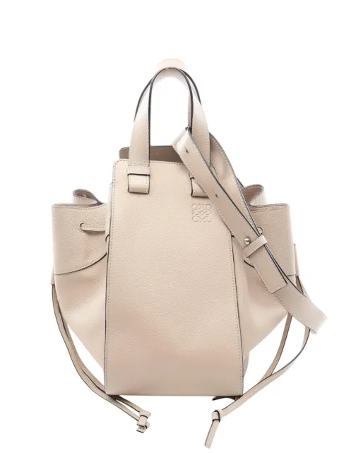 Loewe Pre-Owned 2010-2026 Medium Leather Drawstring Hammock satchel Brown KCKN2TD3O0L751UN