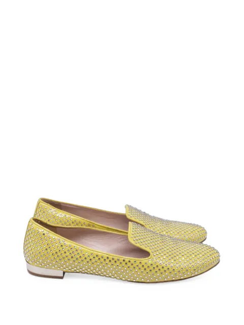 Miu Miu Pre-Owned crystal-embellished ballet flats Yellow GILTPUUSSH765995W