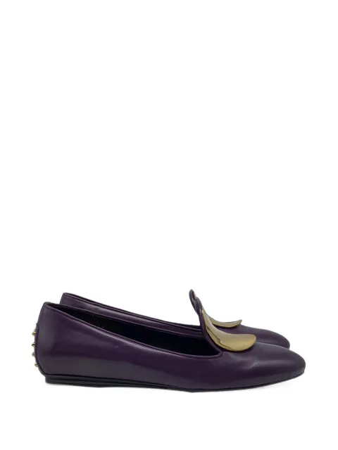 Tod's Vintage decorative plate ballet flats Purple GILTPUUSSH766065W