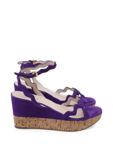 Prada Pre-Owned wavy strap wedge sandals Purple GILTPUUSSH765996W