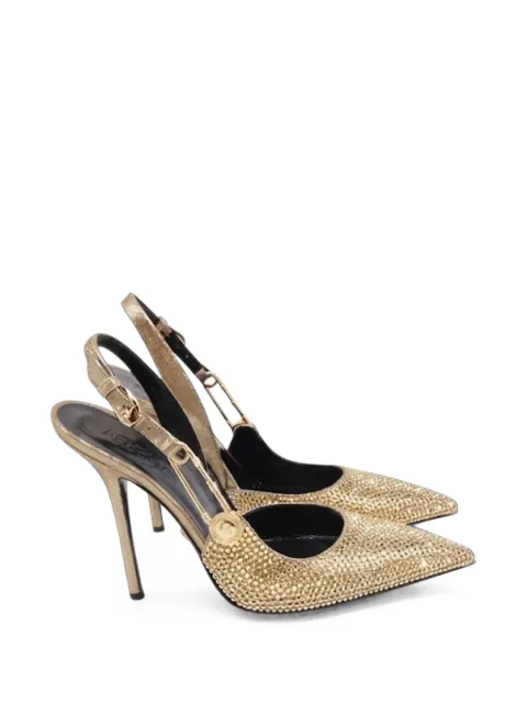 Versace Pre-Owned Safety Pin embellished pumps Gold GILTPUUSSH787188W