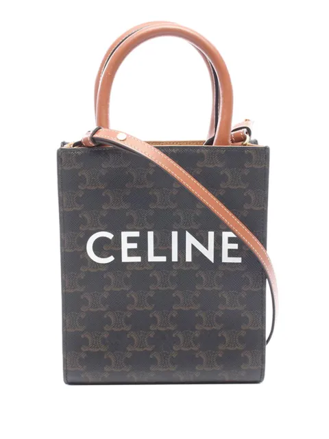 Celine Pre-Owned 2000-2026 Mini Triomphe Coated Canvas Vertical Cabas satchel Brown KX75OB1QGG9C7KFH