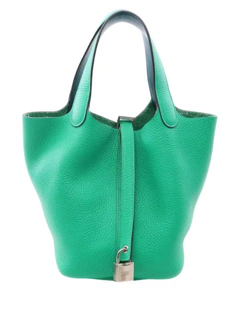 Hermès Pre-Owned 2020 Clemence Picotin Lock 18 handbag Green OXHHEES3OXGD4V9A